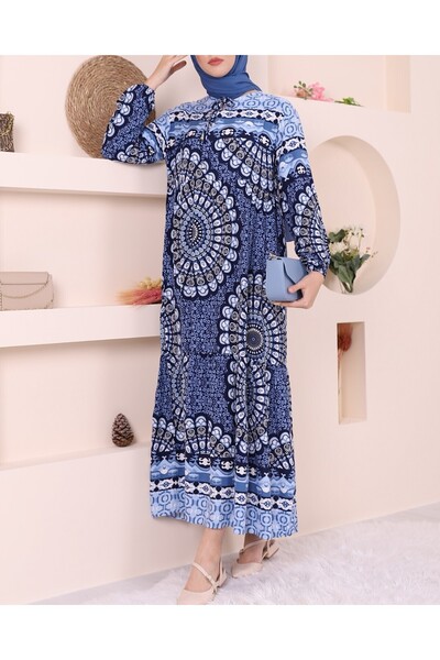 Modamorfo Сукня з частинними візерунками, шнурівкою на рукавах і гумкою на талії - Laci