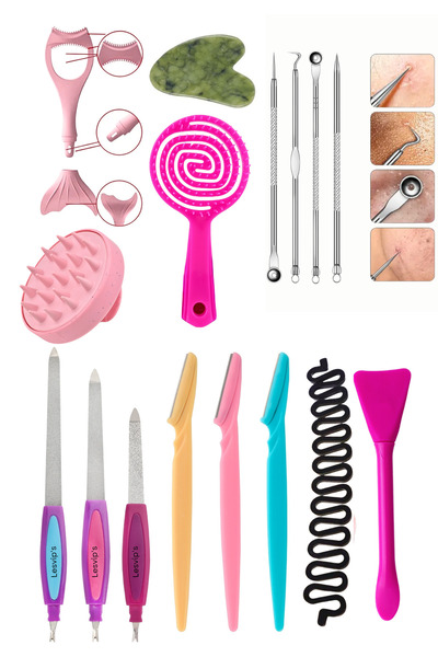 Lesvip's Makyaj seti 6 parça rimel çekme aparatı,kaş makası, kaş usturası mas...