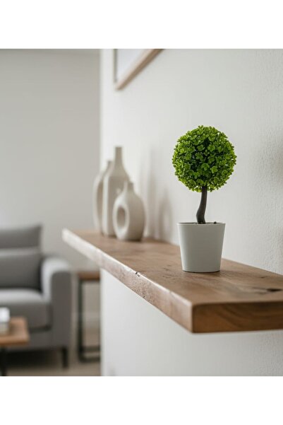 HomeBasics زهرة صناعية أزرق بلون الكوبالت بوصة شجرة صغيرة على شكل كرة ذات مظه...