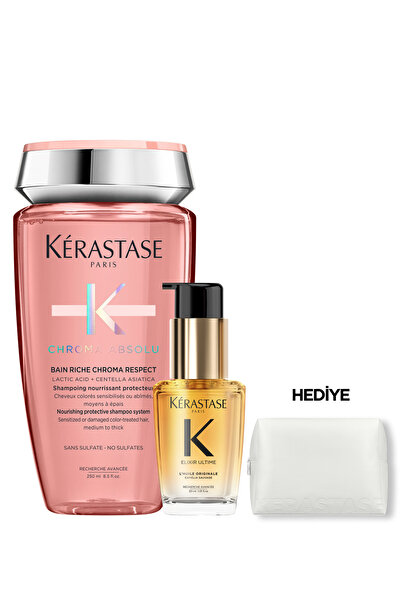 Kerastase Chroma Absolu & Elixir Ultime Boyalı Saçlar Için Saç Bakım Seti - Şampuan & Yağ