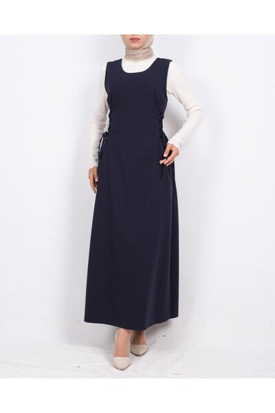 Modamorfo Διπλό υφασμάτινο γιλέκο με πλαϊνό δέσιμο - Ναυτικό