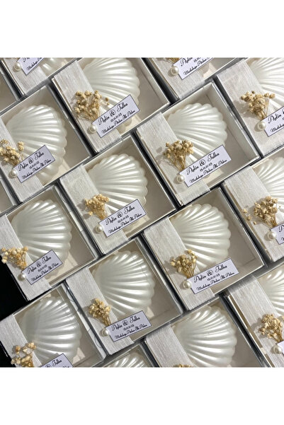 Candles Flame 50 Adet Kutulu İstiridye Hediyelik Mum Süslemeli Çiçek Yeni Sez...