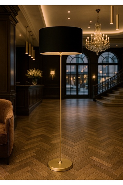 Lampada Rita Eskitme Kaplama Metal Lambader - Siyah