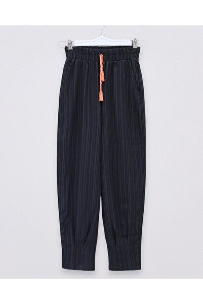 Modamorfo Trousers with dart stitched hem and lace detail