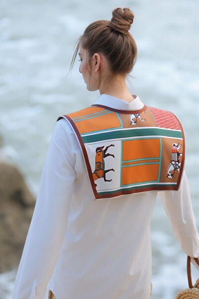 Walkenzo Artistic Style Horse Patterned Modern Women's Shoulder Shawl