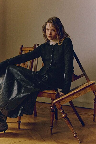 H&M Rib-knit peplum cardigan