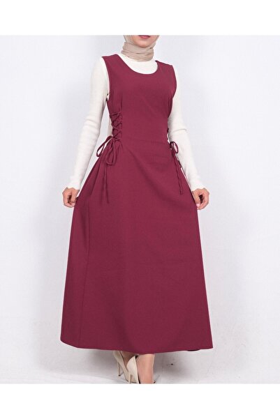 Modamorfo Side-Tied Double Fabric Gilet - Burgundy