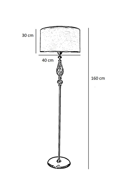 Lampada Verona Eskitme Kaplama Metal Lambader - Gold Şeritli Yeşil