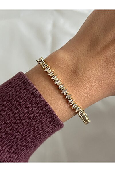 yeknova Xuping 14K Gold Renginde Kuyumcu İşçiliği Badem Model Zirkon Taş Deta...