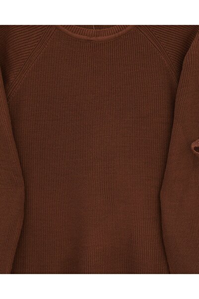 Modamorfo Πλεκτό πλεκτό πλεκτό πουλόβερ με πλεκτά μαλλιά στους ώμους - Πλακάκι