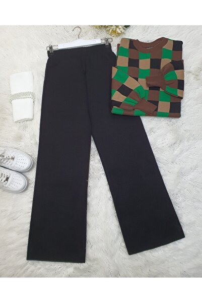 Modamorfo Volné úpletové kalhoty - černé