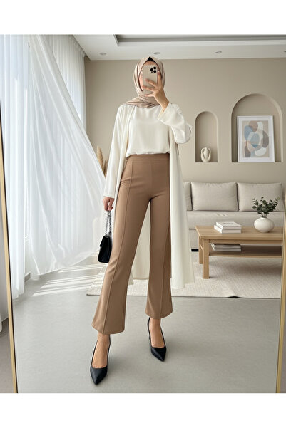 Modamorfo Ισπανικό παντελόνι ελαστικό ύφασμα με ελαστική μέση - βιζόν