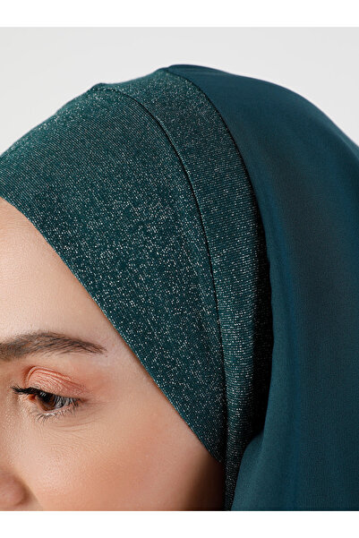 Ecardin Σμαραγδένιο Σάλι Κρεπ Glitter - Χαλαρή Εφαρμογή - St 098