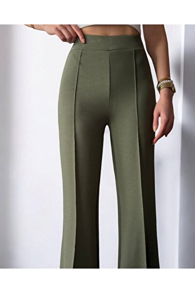 Modamorfo Elastic waisted lycra spanish trousers - khaki