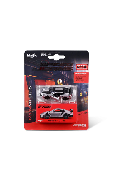 Maisto Porsche 911 GT2 RS Diecast Model Car, Κλίμακα 1:64 (Μαύρο/Ασημί)