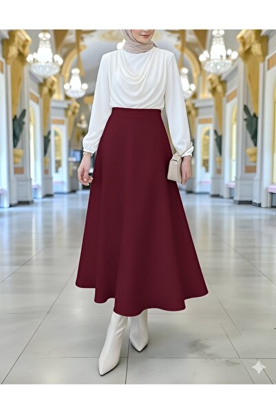Modamorfo Bol Kiloş Sukuba Puff Skirt - Burgundy
