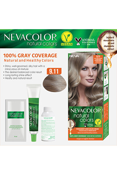 Neva Color Saç Boyası Seti 9.11 Çok Açık Kumral Yoğun Küllü 8698636612005