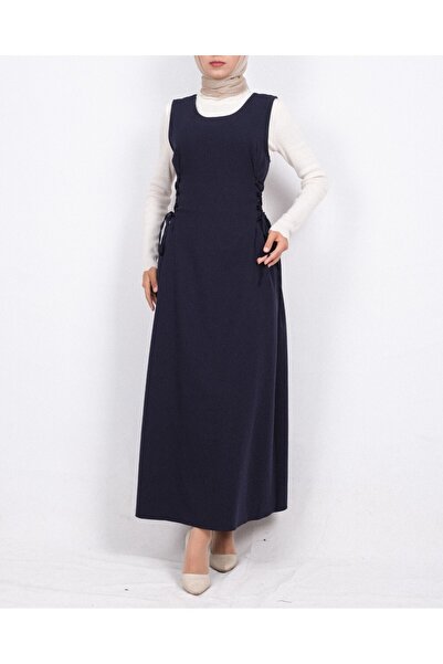 Modamorfo Side Tie Double Fabric Gilet - Navy