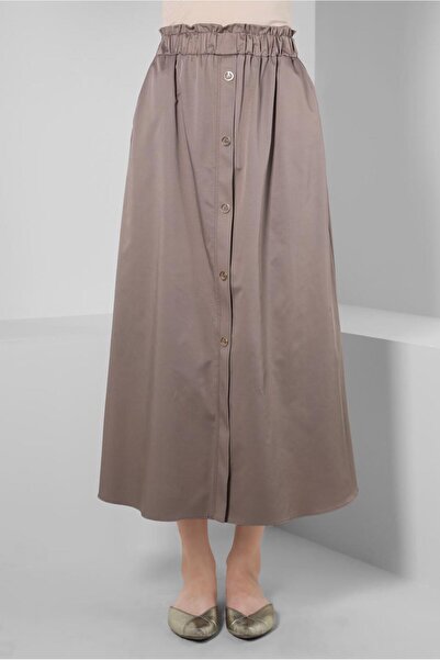 Alvina BUTTON DETAILED WAIST RUBBER SKIRT 60424