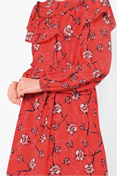 Alvina Flower Patterned Belted Dress 4950