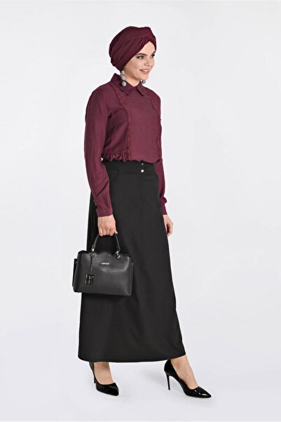 TRENDTESETTÜR Women's Red (Red) Lace Striped Blouse 4788