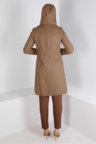 TRENDTESETTÜR WOMEN'S COFFEE (A.CAMEL) HOODED COAT T 90378