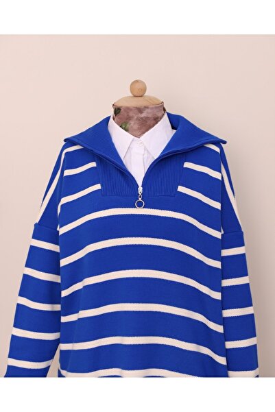 Modamorfo Туннік з напівзастібкою на блискавці та подвійною платою - синій