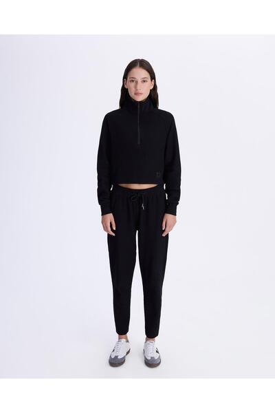 Kappa Sanabria Kadın Siyah Oversize Fit Sweatshirt
