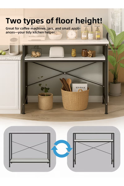 ULHYC 2-Tier Space-Saving Console Table 100x30x90 cm - Narrow Entryway/Sofa Table with Bottom Shelf