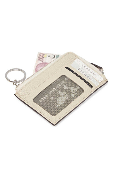Tergan Beige Genuine Leather Unisex Credit Card Holder - S1Kk00000265-B19