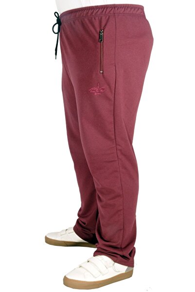 ModeXL Mode Xl Large Size Men's Sweatpants Recycle Zippered B21017 Claret Red