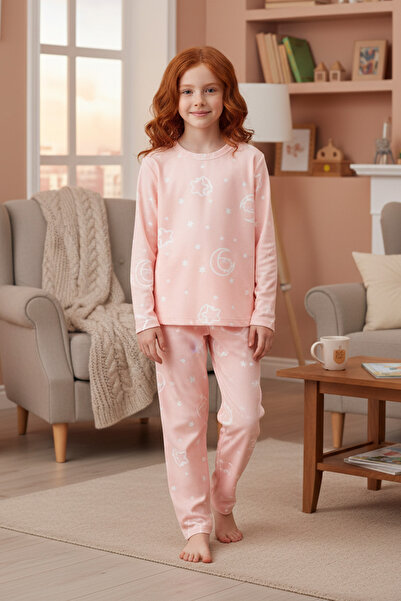 Fulla Moda Піжамний комплект для дівчинки з котиками і зірками