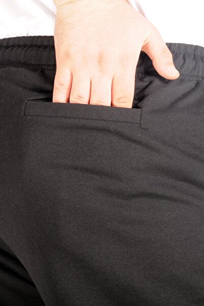 ModeXL Pantaloni de trening pentru bărbați de mărime mare Mode Xl Recycle cu fermoar B21017 Negru