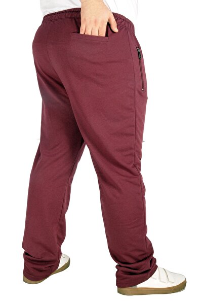 ModeXL Mode Xl Large Size Men's Sweatpants Recycle Zippered B21017 Claret Red