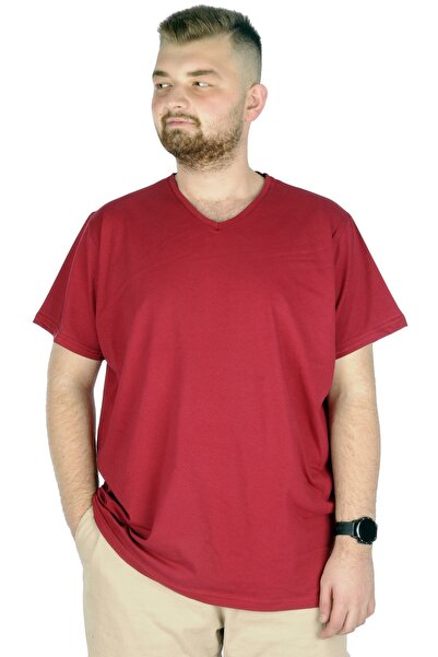 ModeXL Mode Xl Large Size T-shirt V-neck Lycra 20150 Claret Red