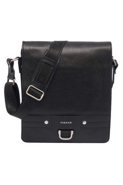 Tergan Siyah Hakiki Deri Erkek Çapraz Askılı Çanta - S1AC00021169-A41