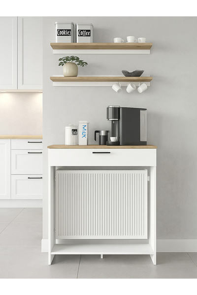 dorpek Solana Petek Üstü Kahve Köşesi Dresuar Çok Amaçlı Raf - 90 cm