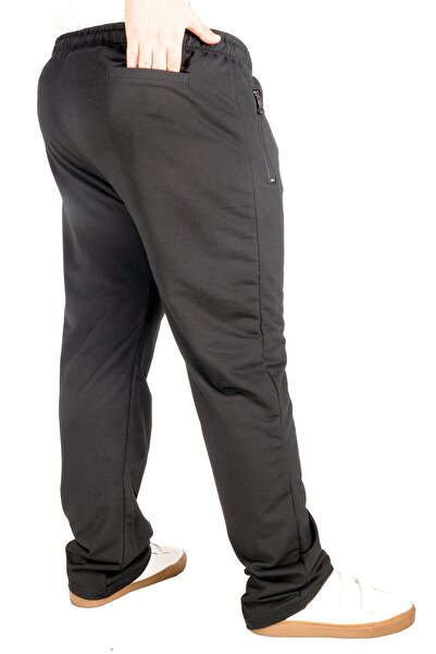 ModeXL Pantaloni de trening pentru bărbați de mărime mare Mode Xl Recycle cu fermoar B21017 Negru