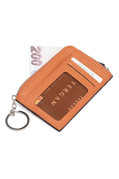Tergan Orange Genuine Leather Unisex Credit Card Holder - S1Kk00000265-J35