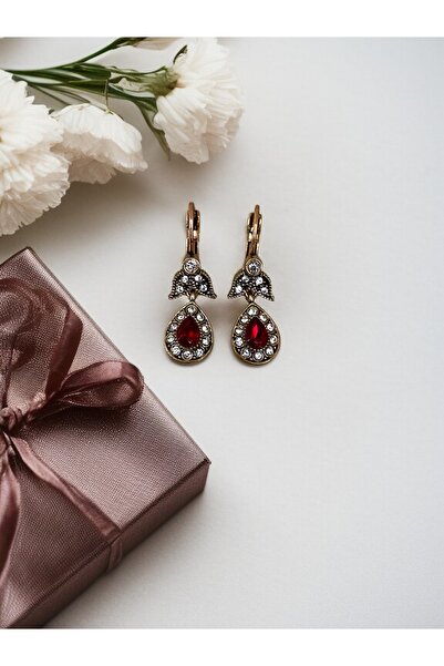 FAYRA ACCESSORIES Kristal Taşlı Küçük Su Damlası Sallantılı Küpe