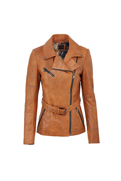 Tergan Taba Hakiki Deri Kadın Hakiki Deri Ceket - K22BDM320299-R51