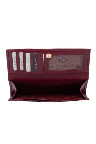 Tergan Claret Red Genuine Leather Women's Wallet - S1Cb00005807-K16