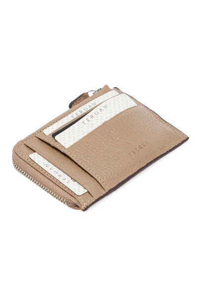 Tergan Suport pentru carduri de credit unisex din piele naturală bej - S1KK00...