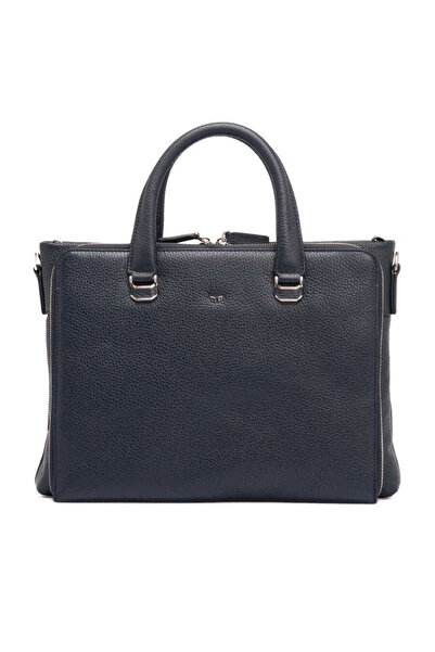 Tergan حقيبة رجالية من الجلد الطبيعي باللون الأزرق الداكن - S1EV00021404-A38