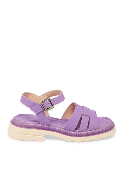 Tergan Lila Hakiki Deri Kadın Sandalet - K24Y1SN67157-S1T