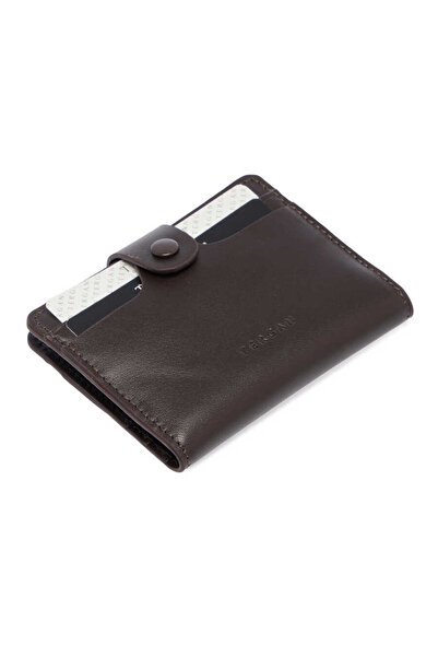 Tergan Brown Genuine Leather Unisex Credit Card Holder - S1Kk00001653-D06