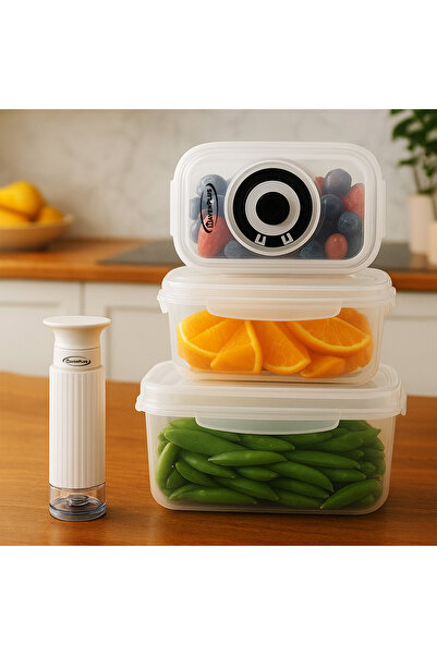 HavenPlus مجموعة حاويات تخزين الطعام البلاستيكية - 3 قطع، أغطية محكمة الغلق م...