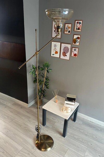 Bamyum Vishi Dimmerli Işığı Ayarlanabilen Işığı Artırılıp Azaltılabilen Eskitme Bal Cam Lambader