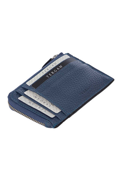 Tergan Mavi Hakiki Deri Unisex Kredi Kartlık - S1KK00000265-T0M
