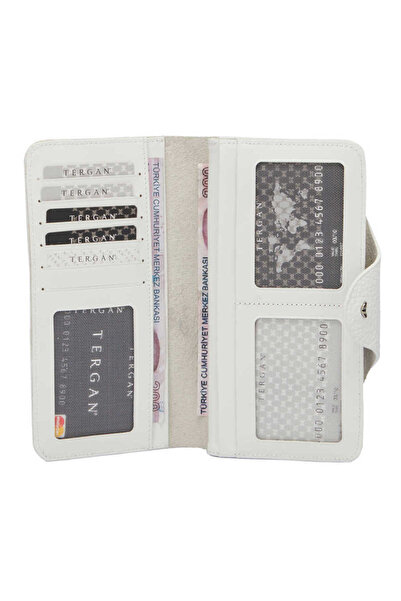 Tergan White Genuine Leather Women's Wallet - S1Cb00005767-D0A